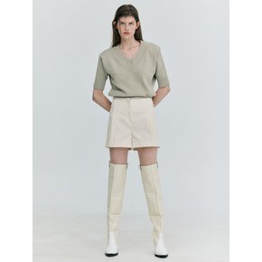 Cotton Tucked Shorts_Cream