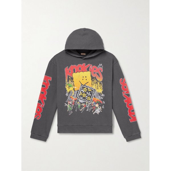 버스터 페키시 레인보우 프린트 코튼 저지 후드 티셔츠 46376663162925144