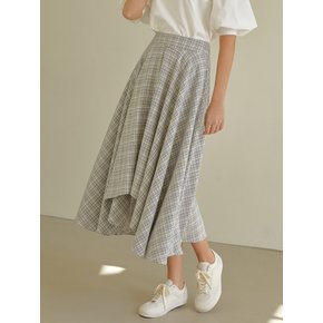 [리퍼브] Unbalance flare skirt (gray)