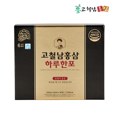 고철남홍삼 짜먹는 전체식 홍삼스틱 하루한포 10ml x 30포(쇼핑백 포함)