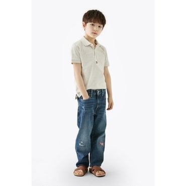 타미힐피거키즈 25/SS  T42F1KKT250BT1  바시티 그래픽 폴로 티셔츠 2컬러 (그레이,민트)