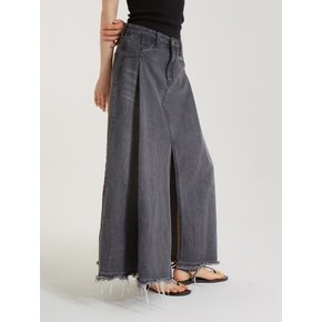 딥 슬릿 데님 스커트 다크그레이_DEEP SLIT DENIM SKIRT DRAK GRAY