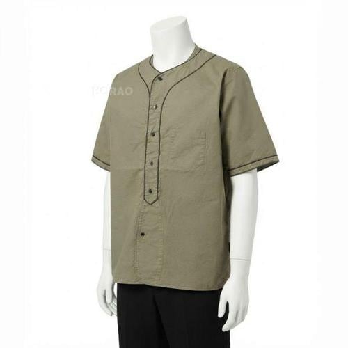 나이젤카본 26SS REPEAT BASEBALL SHIRT SHORT SLEEVE COTTON TWILL 80520011002 170 리피트 코튼 트윌 베이스볼 반팔 셔츠