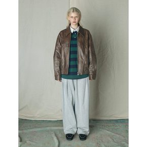 Handpaint Vegan Leather Jacket  Brown (MS5139A20D)