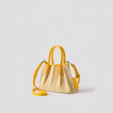 Lucky Pleats Canvas Leaf Baby Bag Saffron Yellow