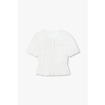 GCUT [지컷25S/S] 리본 넥 셔링 블라우스(7255260107)