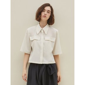 [셀럽착용] back shirring pocket shirt_IVORY