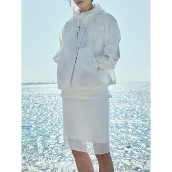 애프터아워즈 CHIFFON MIDI SKIRT (WHITE-DOT)