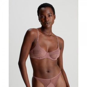 4377546 Calvin Klein Minimalist Micro With Lace Unlined Demi Bra - Capri Rose