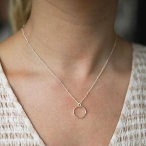 아우리 주얼리 목걸이/팬던트 N3214 Ronda Round Sterling Silver Pendant with Beaded Chain