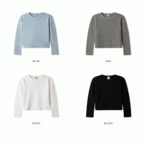 여성용 골지 긴팔 티셔츠 / Ribbed Long Sleeve T-shirt_A WHLAE3821F