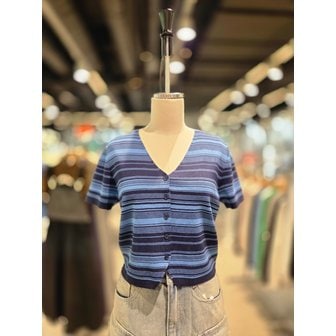 LAP [파주점] 랩 브이넥 멀티 단가라 반팔니트 AQ2KH529