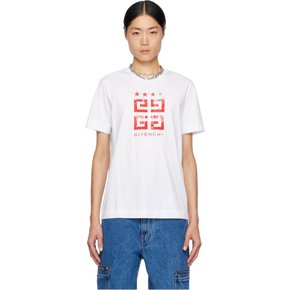 화이트 4G 스타 티셔츠 BM716G3YEL112 112-WHITE/RED