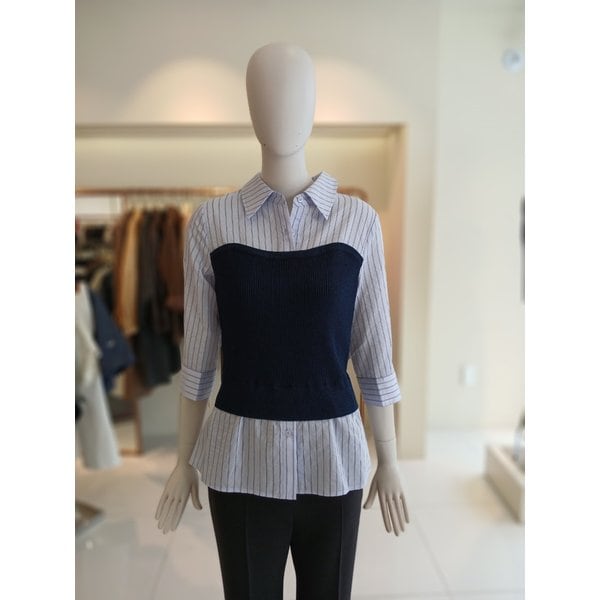 [여주점] 씨씨콜렉트 뷔스티에스트라이프셔츠 E262osc164