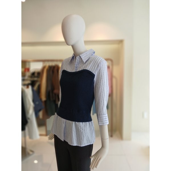 [여주점] 씨씨콜렉트 뷔스티에스트라이프셔츠 E262osc164