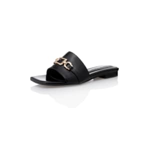 Metal Point Slider Sandals- MD1102s Black