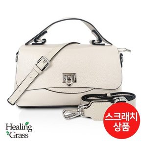 [여주점] [스크래치] 천연 소가죽 투스트랩 핸드백 (아이보리) HGLH4857IV-S