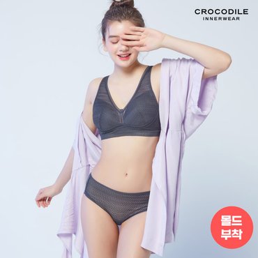  [크로커다일] 에어리핏 시스루 감탄브라+팬티 2종세트 다크블루 CDW3M46_T