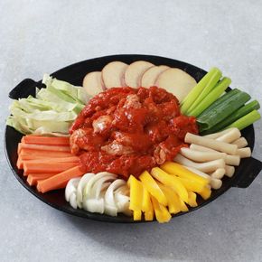 춘천닭갈비 야채한판세트 1.6kg (닭갈비 1kg+쌀떡 200g+야채300g+소스100g)..[34099825]