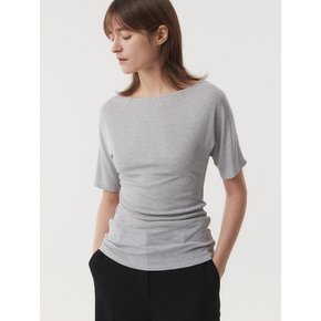 SILK RIB T-SHIRT (GREY)