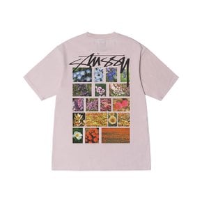 [해외] 스투시 FLOWER GRID PIGMENT DYED TEE 블러쉬