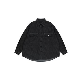 Washed over denim shirt (black)