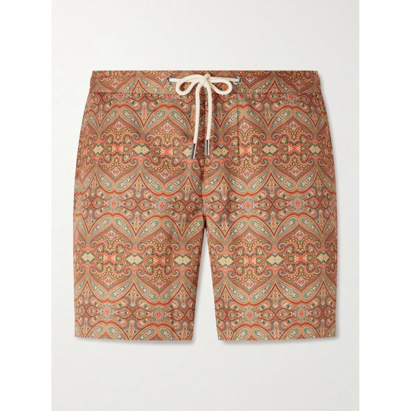 불독 스트레이트 레그 미드 렝스 페이즐리 프린트 스윔 쇼츠 46376663163008209