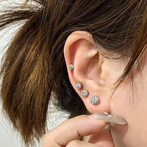 스톤 3mm-1P 반짝반짝 원형 볼 3mm 피어싱 예쁜