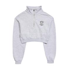 A LOGO EMBLEMPATCH CROPTOPPULLOVER SWEATSHIRT MELANGE-A컬러패치크롭풀오버