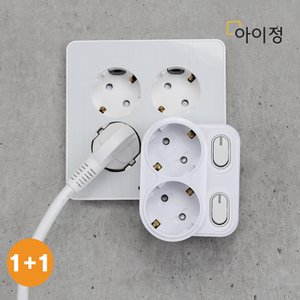 아이정 1+1 현대 회전 절전형 2구 스위치 멀티탭