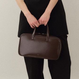 로서울 Tin square tote bag Glossy brownie brown