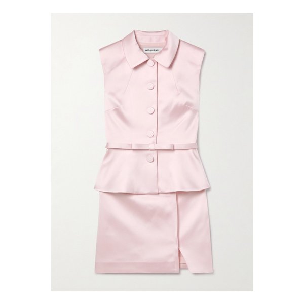 벨트 랩 이펙트 미카도 미니 드레스 파스텔 핑크 1647597343331860