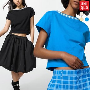 UNIQLO F.ROSSO 리소 보트넥 반팔 티셔츠