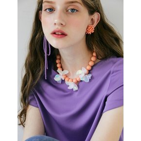 Spangle Flower Necklace _ Orange