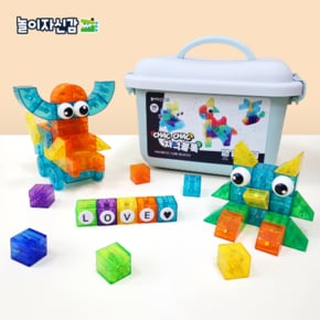 [놀이자신감]착착 자석 블록 101pcs(영어,수놀이 스티커/가이드북 포함)