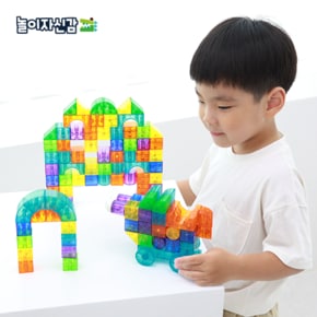 [놀이자신감]착착 자석 블록 101pcs(영어,수놀이 스티커/가이드북 포함)