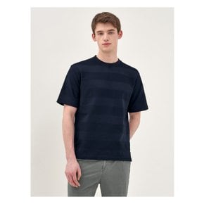 [갤럭시 라이프스타일] [CARDINAL] 라운드넥 조직감 반팔 티셔츠네이비 (GC3342C02R)