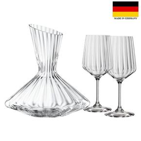 [해외직구] 슈피겔라우 라이프스타일 디켄터 750ml 와인잔 2입 총 3입 세트 Spiegelau Lifestyle Decanter + 2 Red Wine