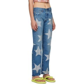 블루 Levi`s 라인스톤 스타 데님 진 XY6002 DEADSTOCK LEVI’S Silver Star