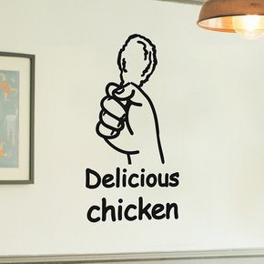 delicious chicken 치킨 일러스트 레터링 가게 스티커