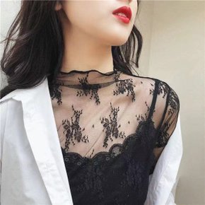 데이룸 시스루 블라우스 플라워 레이어드 이너 티셔츠