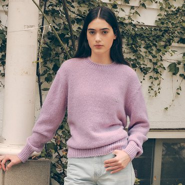 로라로라 HAIRY BLEND KNIT LAVENDER