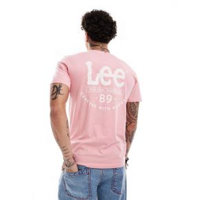 Lee 웨이비 로고 티셔츠 with 백 프린트 인 핑크 9088284
