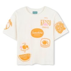 FRUITS STICKERS 로고프린트 반팔 티셔츠(Z255AGT314_화이트)