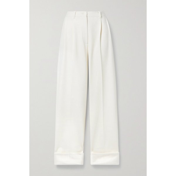 Cassandro Pleated Stretch-wool Tapered Pants 화이트