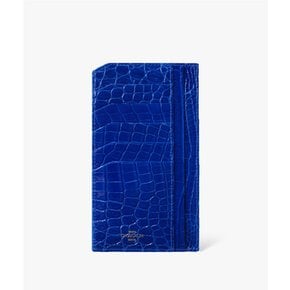 플랫 롱 악어가죽 지갑 로열 블루 / Flat long crocodile leather wallet Royal blue