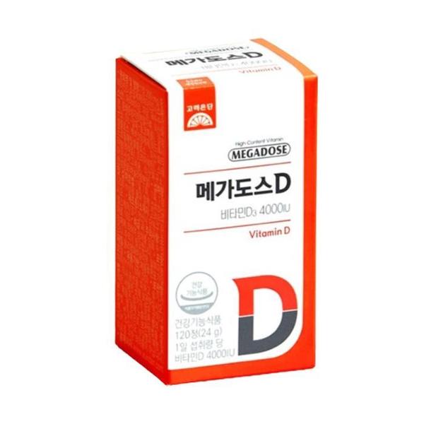 고려은단 메가도스D 비타민D3 4000IU 고함량 비타민D 4개월분 120정 x 1개 (S35230686)