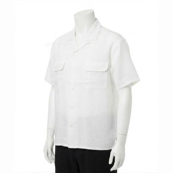 확대된 대표 나이젤카본 26SS REPEAT OPEN COLLAR SHIRT LINEN TWILL 80520011010 101 리피트 린넨 트윌 오픈 칼라 셔츠