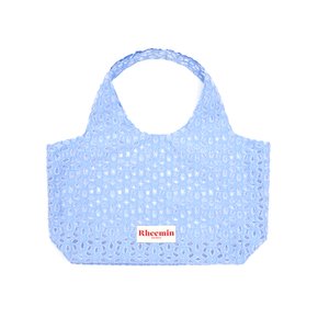 Flower jacquard shopper - SKY BLUE