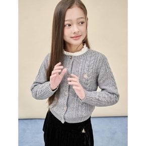 [5% 할인][빈폴키즈] [Essential] 여아 울혼방 케이블 카디건  그레이 (BI5X5AGE13)